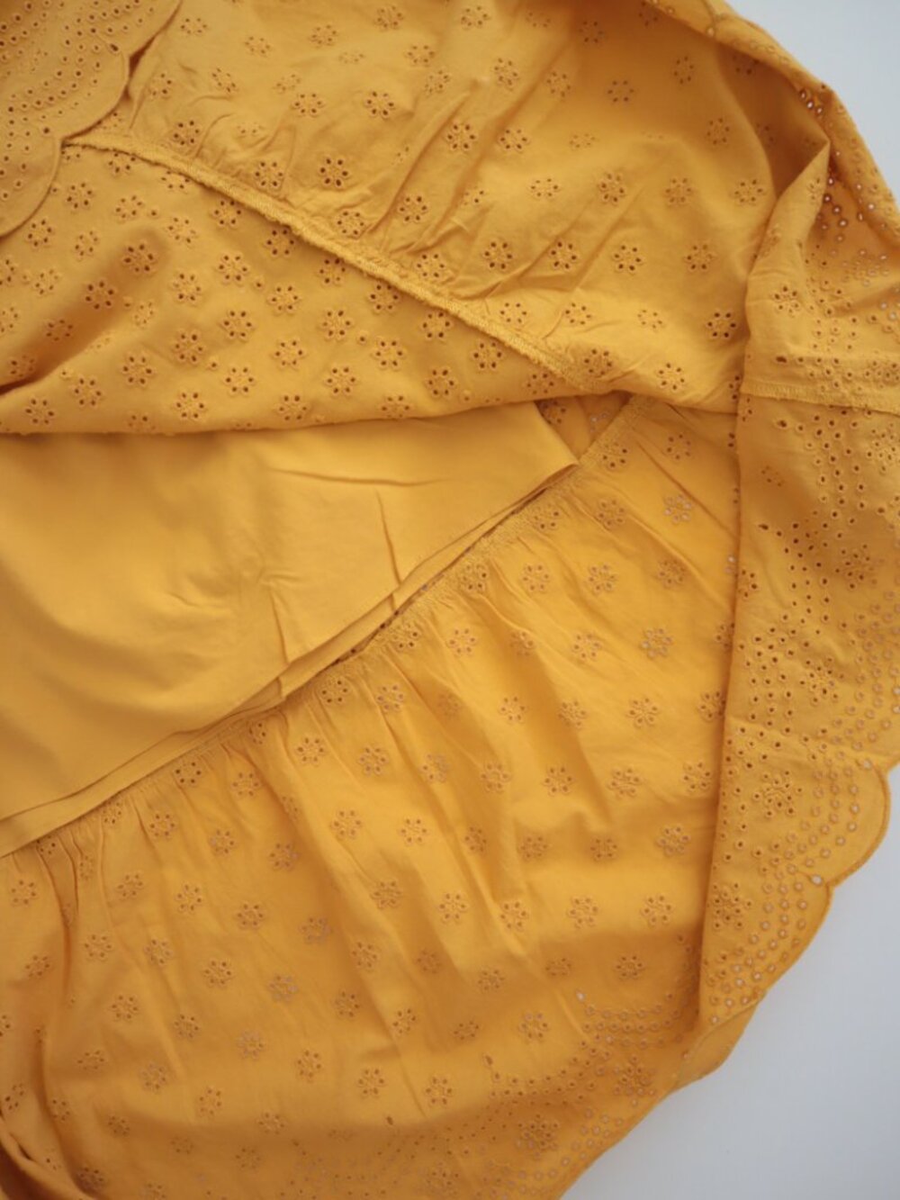 Daniel Rainn Golden Yellow Eyelet Lace Maxi Dress | M - Picture 4 of 7